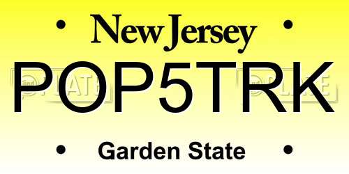 POP5TRK New Jersey License Plate