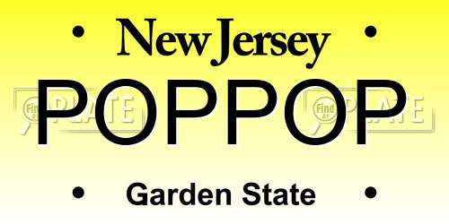 POPPOP New Jersey License Plate