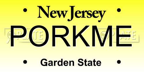PORKME New Jersey License Plate