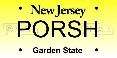 PORSH New Jersey License Plate