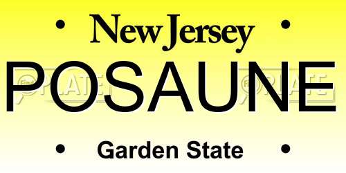 POSAUNE New Jersey License Plate