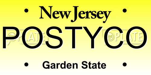 POSTYCO New Jersey License Plate