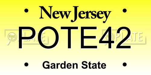 POTE42 New Jersey License Plate