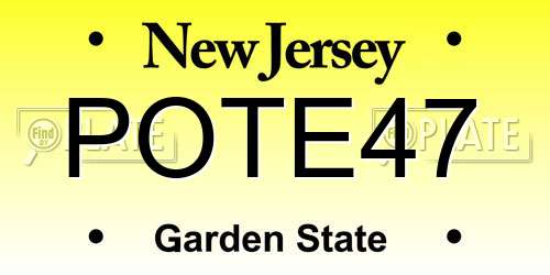 POTE47 New Jersey License Plate