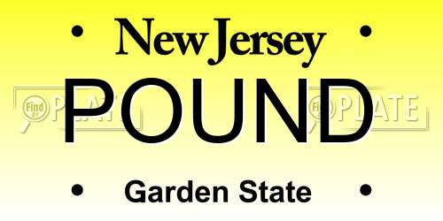 POUND New Jersey License Plate