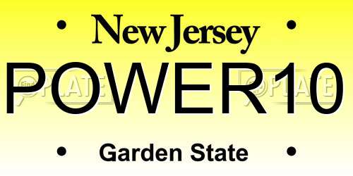 POWER10 New Jersey License Plate