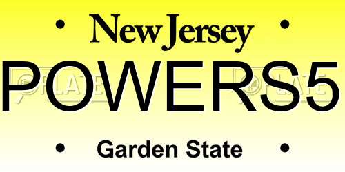 POWERS5 New Jersey License Plate
