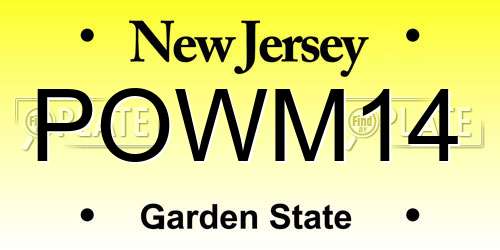 POWM14 New Jersey License Plate