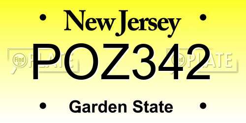 POZ342 New Jersey License Plate