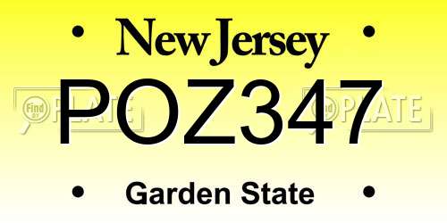 POZ347 New Jersey License Plate