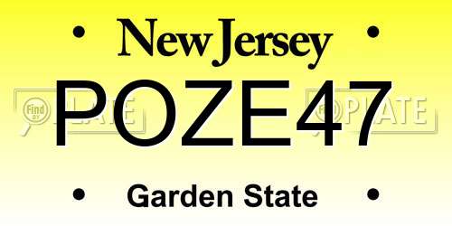 POZE47 New Jersey License Plate