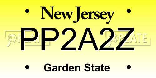 PP2A2Z New Jersey License Plate