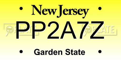 PP2A7Z New Jersey License Plate