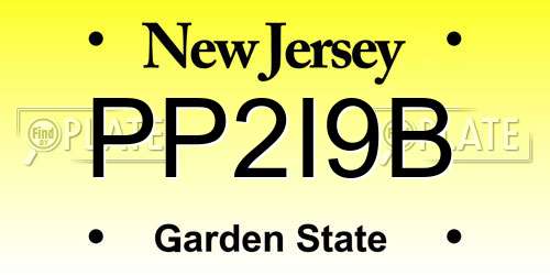 PP2I9B New Jersey License Plate