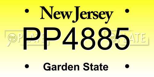PP4885 New Jersey License Plate