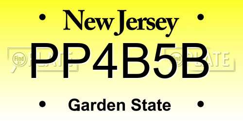 PP4B5B New Jersey License Plate