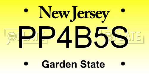 PP4B5S New Jersey License Plate