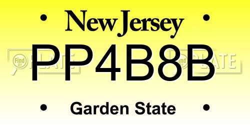 PP4B8B New Jersey License Plate