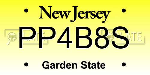PP4B8S New Jersey License Plate
