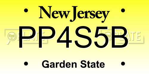PP4S5B New Jersey License Plate