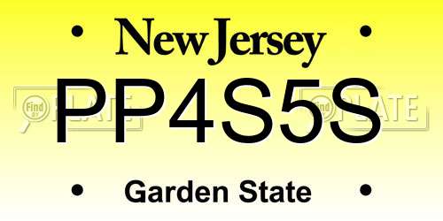 PP4S5S New Jersey License Plate