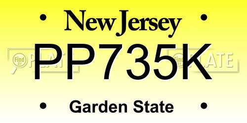 PP735K New Jersey License Plate
