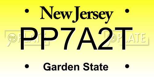 PP7A2T New Jersey License Plate