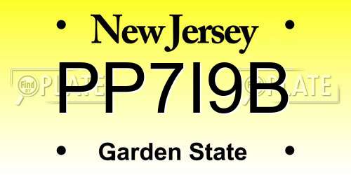 PP7I9B New Jersey License Plate