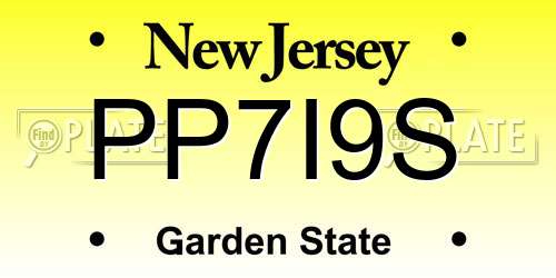 PP7I9S New Jersey License Plate