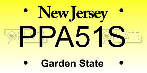 PPA51S New Jersey License Plate