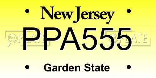 PPA555 New Jersey License Plate