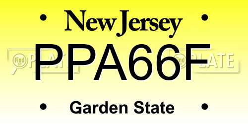 PPA66F New Jersey License Plate
