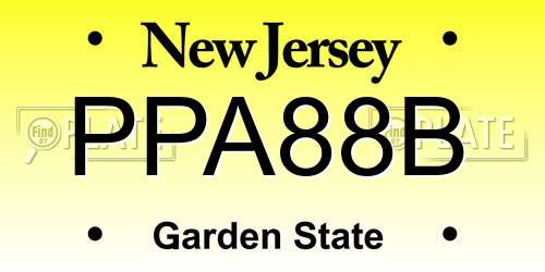 PPA88B New Jersey License Plate