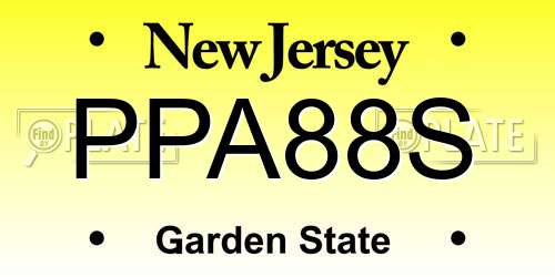 PPA88S New Jersey License Plate