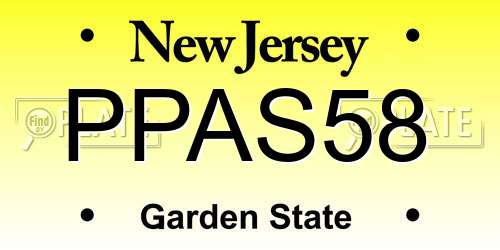 PPAS58 New Jersey License Plate