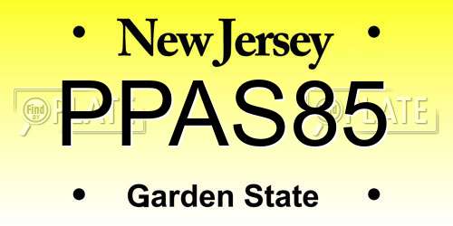 PPAS85 New Jersey License Plate