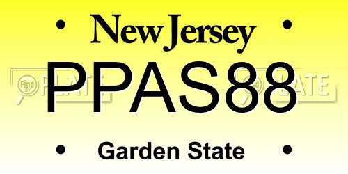 PPAS88 New Jersey License Plate