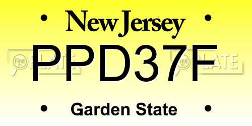PPD37F New Jersey License Plate