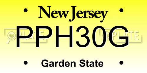 PPH30G New Jersey License Plate