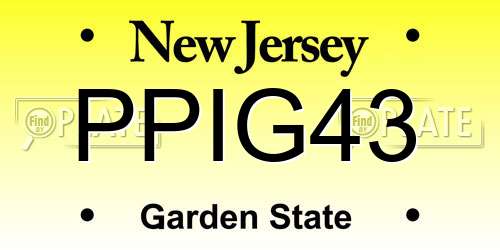PPIG43 New Jersey License Plate