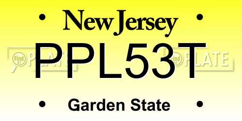PPL53T New Jersey License Plate