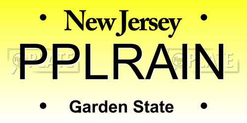 PPLRAIN New Jersey License Plate