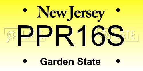 PPR16S New Jersey License Plate