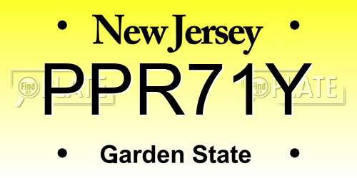 PPR71Y New Jersey License Plate