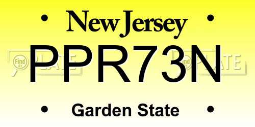 PPR73N New Jersey License Plate