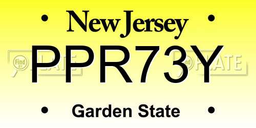 PPR73Y New Jersey License Plate