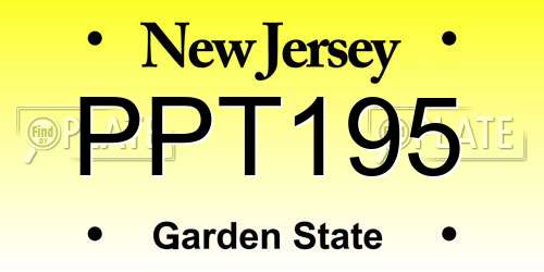 PPT195 New Jersey License Plate