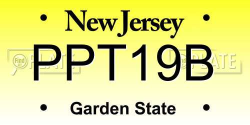 PPT19B New Jersey License Plate