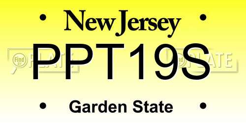 PPT19S New Jersey License Plate