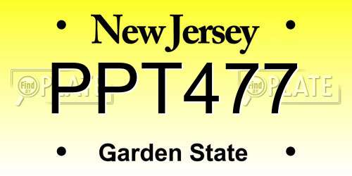 PPT477 New Jersey License Plate